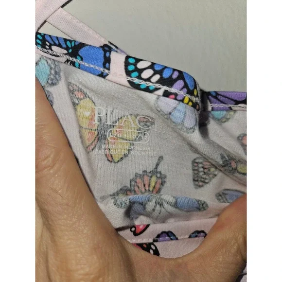 The Childrens Place Girls Pink Butterfly Tiered Criss-Cross Sundress Size 10/12 - Picture 5 of 6